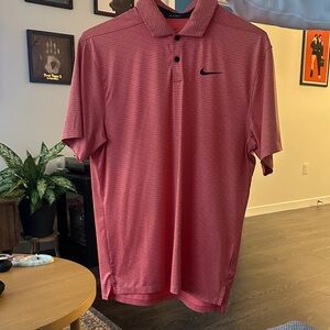 Nike Men's Polo Shirt in Striped Red